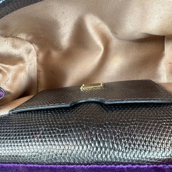 Dolce & Gabanna Velvet Bag Miss Sicily Runway purse Rare 2016 Lizard Metal D&G - Picture 16 of 16